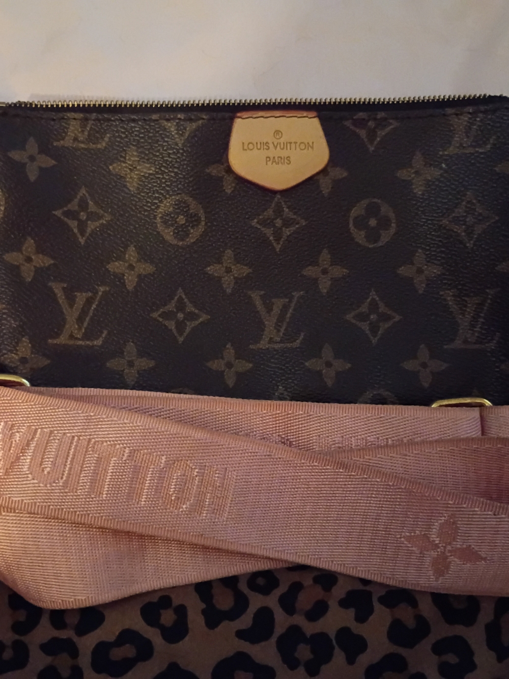 Louis Vuitton Monogram Crossbody with Blush Pink Strap
